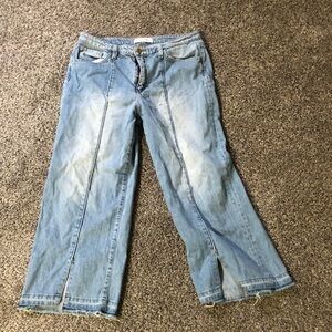 Flying Monkey Light Blue Flare Jeans split hem